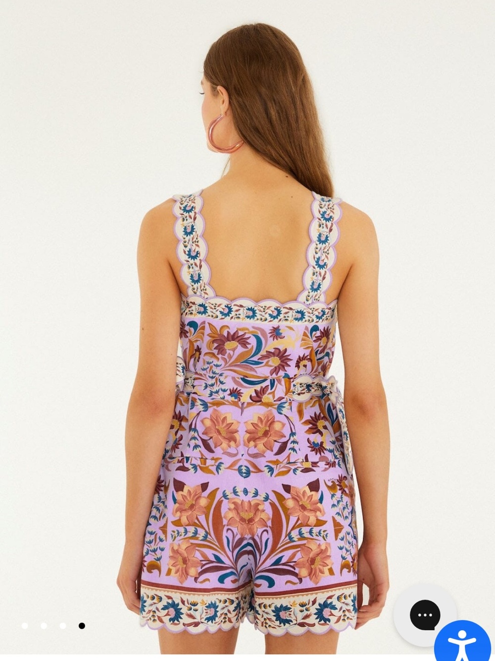 FARM Rio Lilac Flower Tiles Romper - Picture 3 of 5